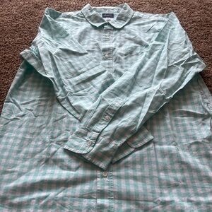 Plaid mellow aqua button down  Men's Shirt by Place